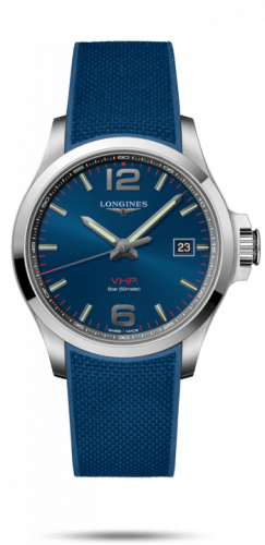 Longines Conquest V.H.P. 43 Stainless Steel / Blue / Rubber L3.726.4.96.9