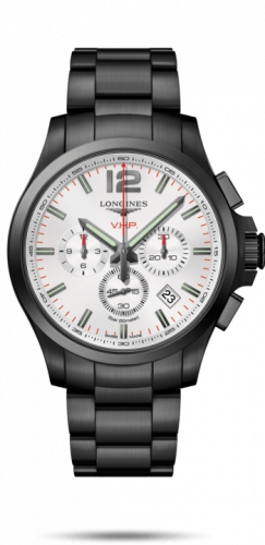 Longines Conquest V.H.P. Chronograph 44 PVD / Silver / Bracelet L3.727.2.76.6