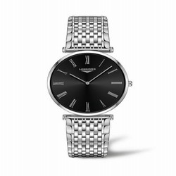 Longines La Grande Classique Quartz 37 Stainless Steel / Black - Roman / Bracelet L4.766.4.51.6
