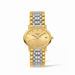 Longines Presence Quartz 30mm Two Tone / Champagne / Bracelet L4.320.2.32.7
