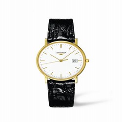 Longines Presence 33.5 Quartz Gold Crocodile L4.743.6.12.0