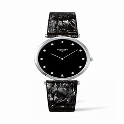 Longines La Grandes Classique Quartz 36 Stainless Steel / Black-Diamond / Strap L4.755.4.58.2