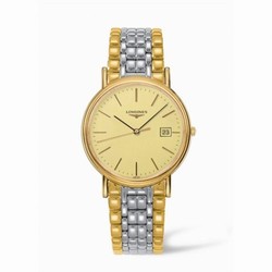 Longines Presence 38.5 Quartz Yellow Stick Yellow Bracelet Two Tone L4.790.2.32.7