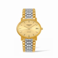 Longines Presence Automatic 34.5mm Stainless Steel / PVD Gold / Champagne / Bracelet L4.821.2.32.7