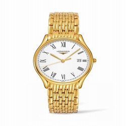 Longines Lyre Quartz 38.5mm PVD Gold / Roman / Bracelet L4.859.2.11.8