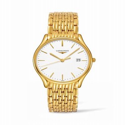 Longines Lyre Quartz 38.5mm PVD Gold / White / Bracelet L4.859.2.12.8