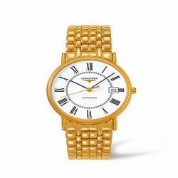 Longines Presence 38.5 Automatic Yellow Gold PVD / White / Bracelet L4.921.2.11.8