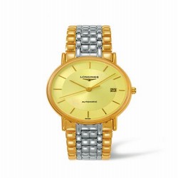 Longines Presence 38.5 Automatic Yellow Gold PVD / Champagne / Bracelet L4.921.2.42.7