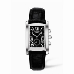 Longines DolceVita 28 Quartz Chronograph Stainless Steel Black Roman L5.656.4.79.3