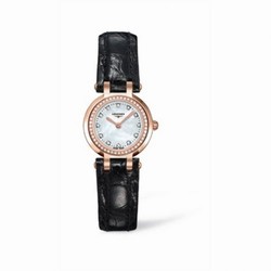Longines PrimaLuna Quartz 23 Pink Gold Leather Diamond MOP L8.109.9.87.2