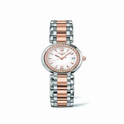 Longines PrimaLuna Quartz 26.5 Two Tone Pink Diamond L8.110.5.19.6