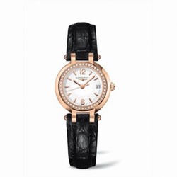 Longines PrimaLuna Quartz 26.5 Pink Gold Leather Diamond Arabic L8.110.9.16.2