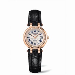 Longines PrimaLuna Automatic 26.5 Pink Gold Diamond Leather L8.111.9.78.2
