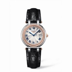 Longines PrimaLuna Quartz 30 Two Tone Pink Diamond Leather L8.112.5.79.2