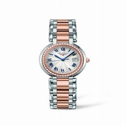 Longines PrimaLuna Quartz 30 Two Tone Pink Diamond L8.112.5.79.6
