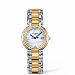 Longines PrimaLuna Quartz 30 Two Tone Diamond MOP L8.112.5.97.6