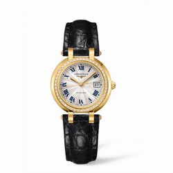 Longines PrimaLuna Automatic 30 Yellow Gold Diamond Leather L8.113.7.78.2