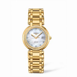 Longines PrimaLuna Automatic 30 Yellow Gold Diamond MOP L8.113.7.87.6