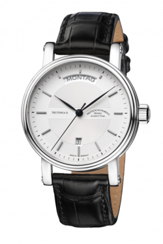 Muhle Glashutte Teutonia II Tag/Datum Silver / Strap M1-33-65-LB