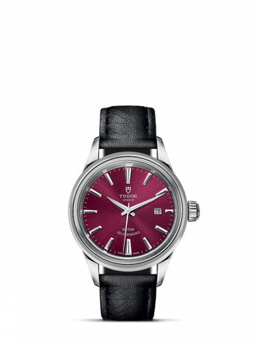 Tudor Style 28 Stainless Steel / Burgundy / Strap M12100-0012