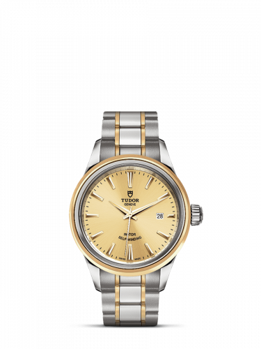 Tudor Style 28 Stainless Steel / Yellow Gold / Champagne / Bracelet M12103-0001