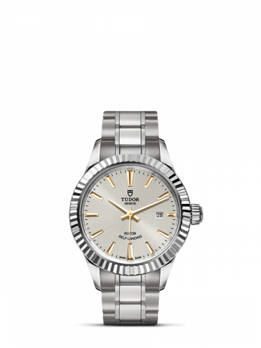 Tudor Style 28 Stainless Steel / Fluted / Silver / Bracelet M12110-0005