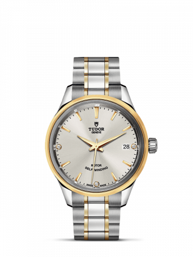 Tudor Style 34 Stainless Steel / Yellow Gold / Silver-Diamond / Bracelet M12303-0005