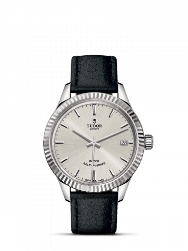 Tudor Style 34 Stainless Steel / Fluted / Silver / Strap M12310-0021