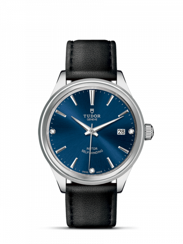 Tudor Style 38 Stainless Steel / Blue-Diamond / Strap M12500-0014