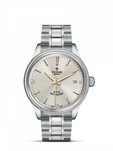 Tudor Style 38 Stainless Steel / Silver-Diamond / Bracelet M12500-0019