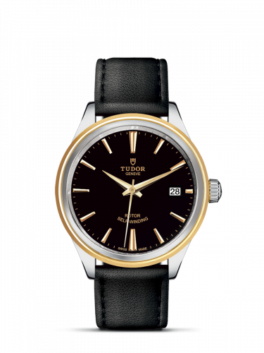 Tudor Style 38 Stainless Steel / Yellow Gold / Black / Strap M12503-0009