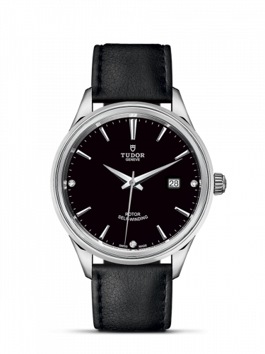 Tudor Style 41 Stainless Steel / Black-Diamond / Strap M12700-0008