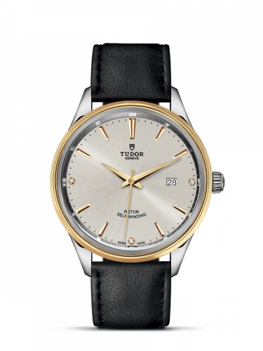 Tudor Style 41 Stainless Steel / Yellow Gold / Silver-Diamond / Strap M12703-0011