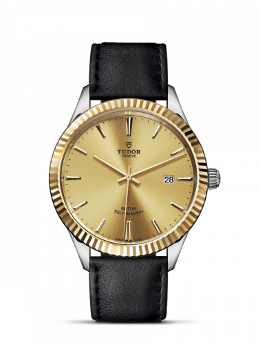 Tudor Style 41 Stainless Steel / Yellow Gold / Fluted / Champagne / Strap M12713-0017