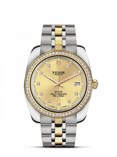 Tudor Classic 38 Stainless Steel / Yellow Gold / Diamond / Champagne-Diamond / Bracelet M21023-0012