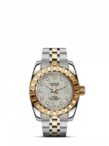 Tudor Classic 28 Stainless Steel / Yellow Gold / Fluted / Silver-Diamond / Bracelet M22013-0009