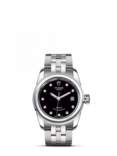 Tudor Glamour Date 26 Stainless Steel / Black-Diamond / Bracelet M51000-0008