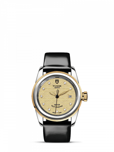 Tudor Glamour Date 26 Stainless Steel / Yellow Gold / Jacquard Champagne-Diamond / Strap M51003-0021
