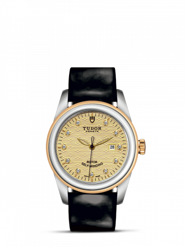 Tudor Glamour Date 31 Stainless Steel / Yellow Gold / Jacquard Champagne-Diamond / Strap M53003-0052