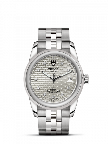 Tudor Glamour Date 36 Stainless Steel / Jacquard Silver-Diamond / Bracelet M55000-0004