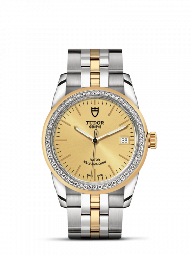 Tudor Glamour Date 36 Stainless Steel / Yellow Gold / Diamond / Champagne / Bracelet M55023-0025
