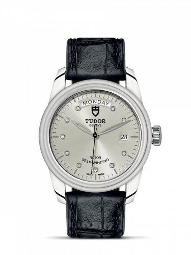 Tudor Glamour Day + Date Stainless Steel / Silver-Diamond / Strap M56000-0028