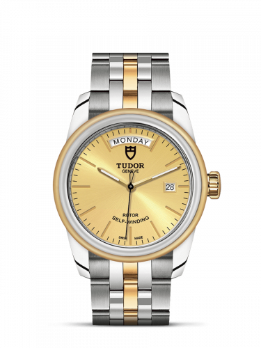 Tudor Glamour Day + Date Stainless Steel / Yellow Gold / Champagne / Bracelet M56003-0005