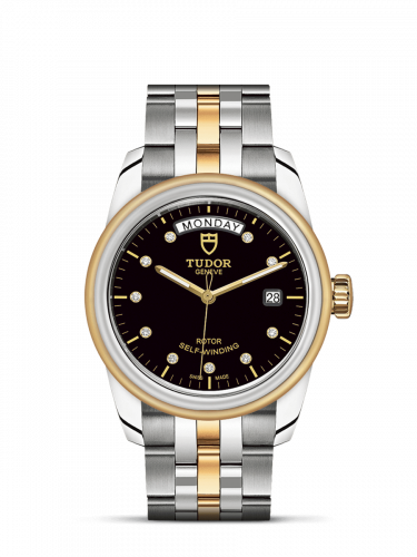 Tudor Glamour Day + Date Stainless Steel / Yellow Gold / Black-Diamond / Bracelet M56003-0008