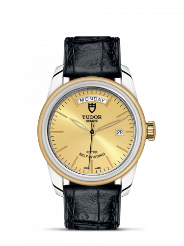 Tudor Glamour Day + Date Stainless Steel / Yellow Gold / Champagne / Strap M56003-0024