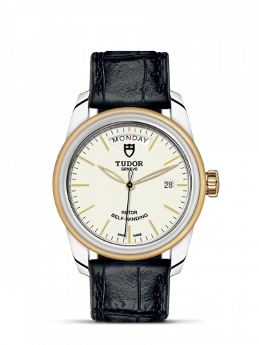 Tudor Glamour Day + Date Stainless Steel / Yellow Gold / Opaline/ Strap M56003-0107