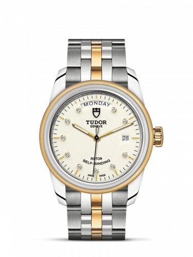 Tudor Glamour Day + Date Stainless Steel / Yellow Gold / Opaline-Diamond / Bracelet M56003-0113