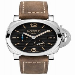 Panerai Luminor 1950 42 3 Days GMT Power Reserve Automatic Stainless Steel / Black Hobnail PAM01537