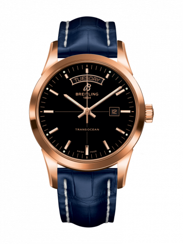Breitling Transocean Day & Date Red Gold / Black / Croco / Folding R4531012/BB70/732P/R20D.1