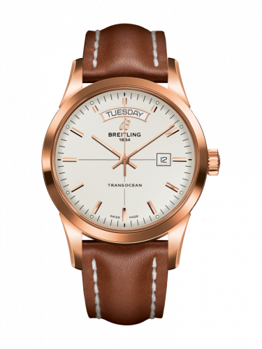 Breitling Transocean Day & Date Red Gold / Silver / Calf / Folding R4531012/G752/434X/R20D.1